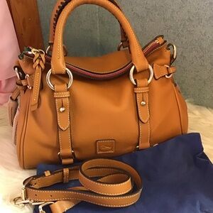 Dooney sorrento pebble leather satchel in Tan